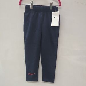 Nike Kids Dark Blue Leggings with Red Swoosh